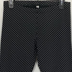 VICTORIAS SECRET Leggings Polka Dot Low Rise Stretch Womens M Long Black White